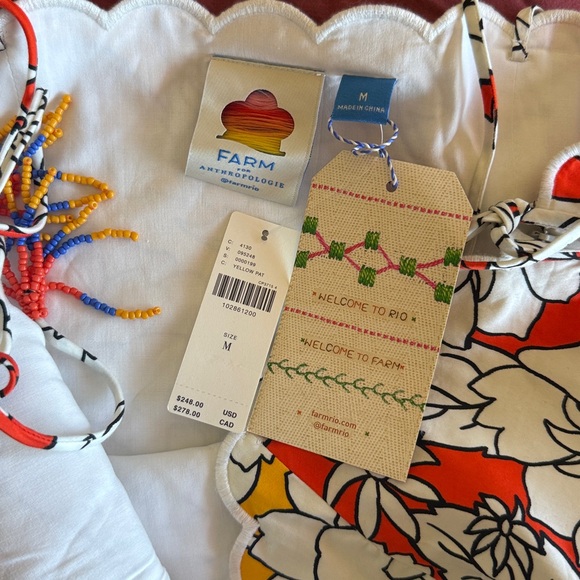 NWT FARM RIO x Anthropologie Basque Waist Midi Dress - Picture 12 of 14